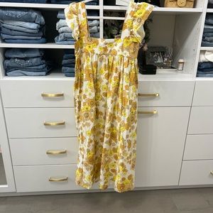 Blue Anemone Ruffle Boho Maxi XS